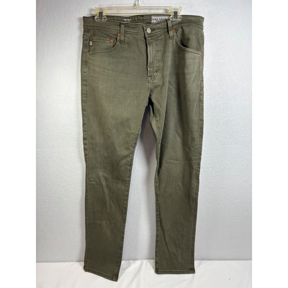 AG Adriano Goldschmied Tellis Modern Slim Pants Mens 33 Olive Green Luxe Denim
